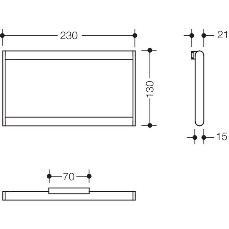 Hewi System 900 håndklædering, 23 cm, mat grå