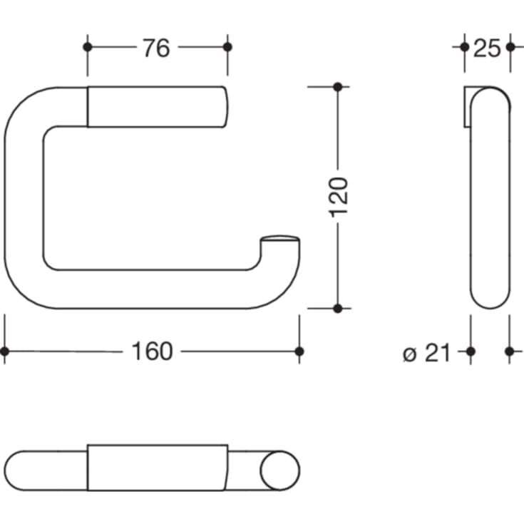 Hewi toiletrulleholder, sort