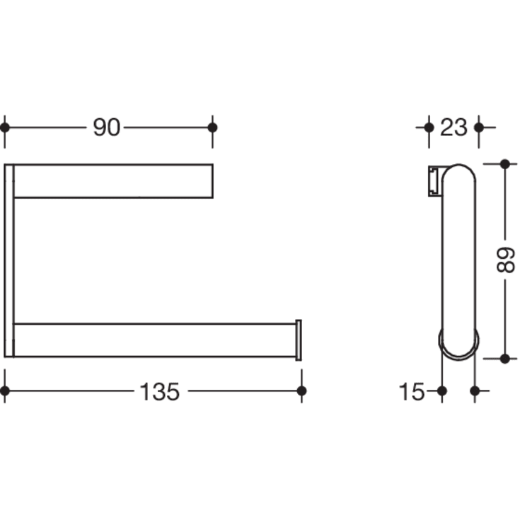 Hewi toiletrulleholder, børstet stål