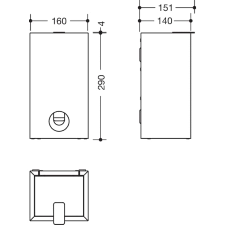 Hewi System 900 toiletspand, 6 liter, mat sort