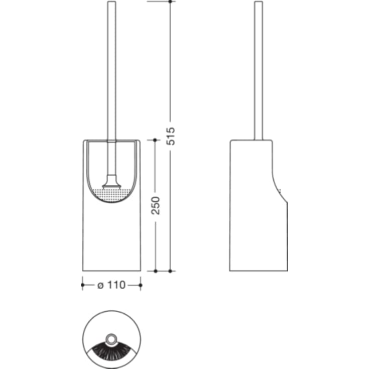 Hewi Range 477 toiletbørste, sort