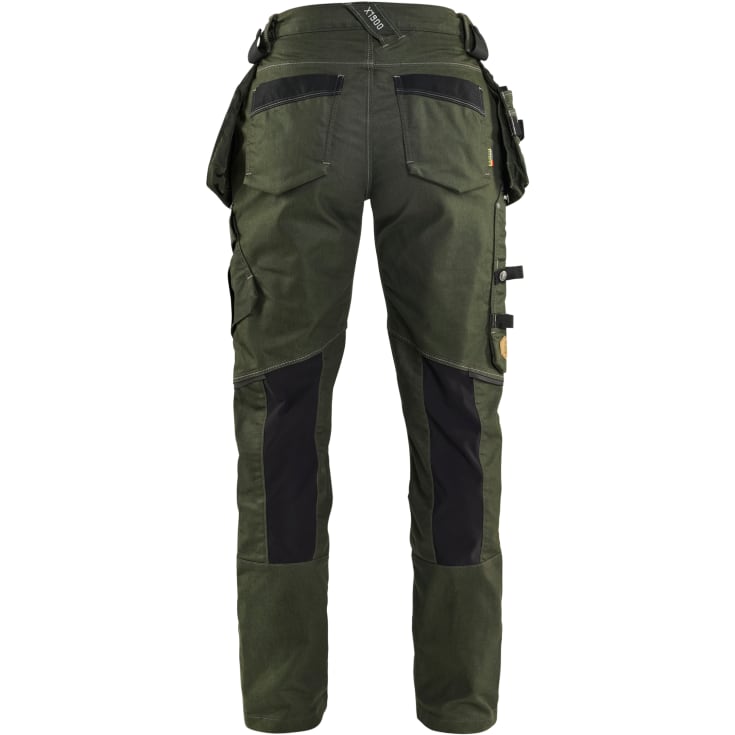 Blåkläder Workwear X1900 håndværkerbukser med 2-vejs stretch, dame, grøn/sort, str. C44