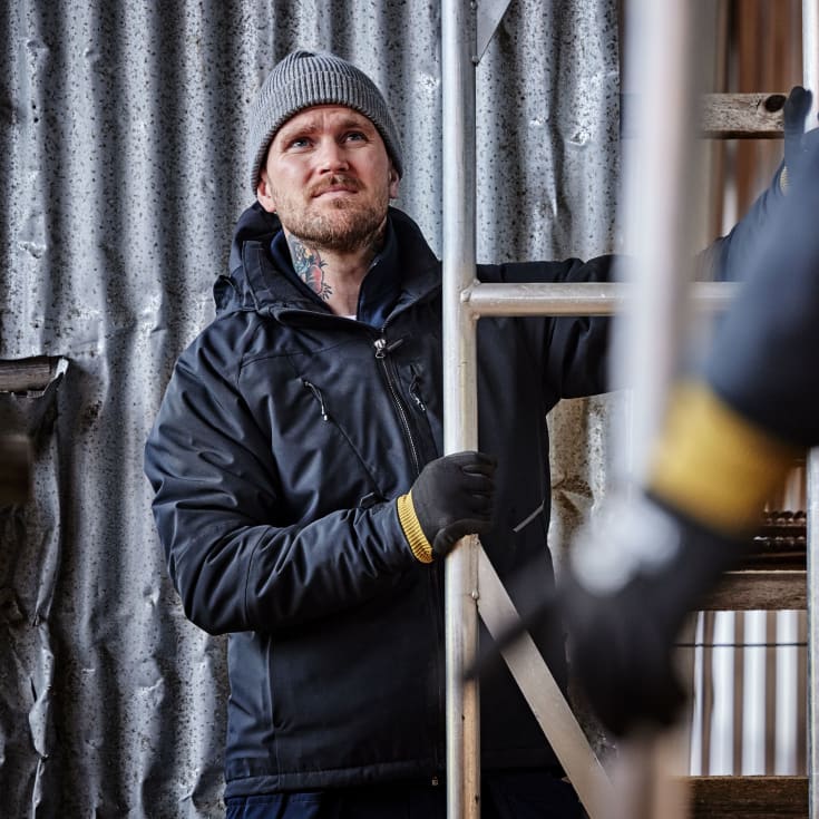 Fristads vinterjakke 4883 GLS full stretch, Sort, XL