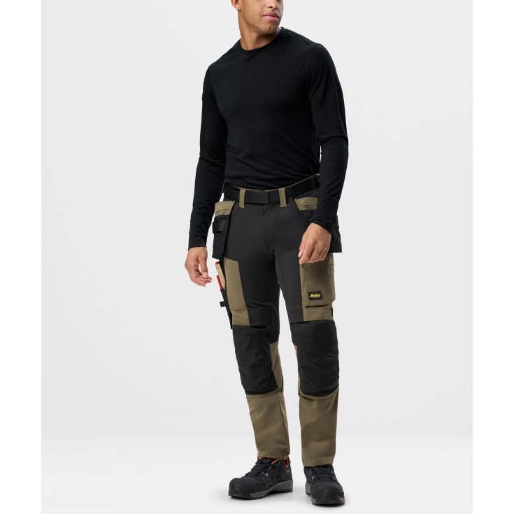 Snickers AllroundWork håndværkerbukser 6218 full stretch, Khaki Green/Black, 44