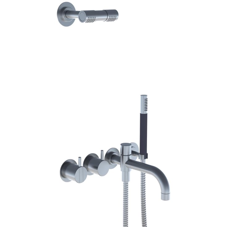 Vola 2441DT8-081D badekar/dusjbatteri, med hode- og hånddusj, sort matt