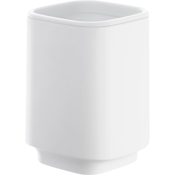 Beslagsboden Satin Square tandkrus, hvid