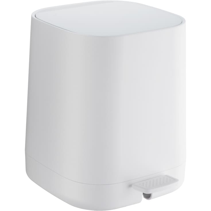 Beslagsboden Satin Square søppelbøtte, 4 liter, pedal, hvit