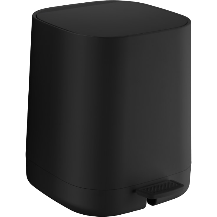 Beslagsboden Satin Square toiletspand, 4 liter, pedal, sort