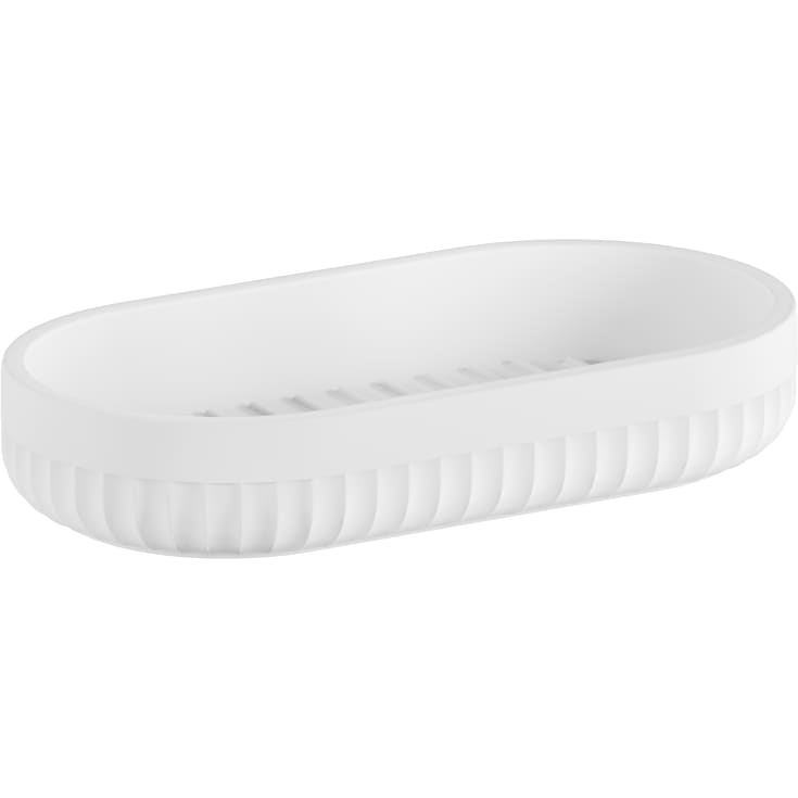 Beslagsboden Satin Square tvålkopp, vit