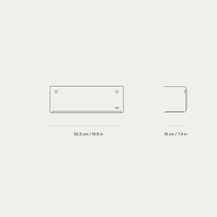 Vipp 921 hylle, 50 cm, sort