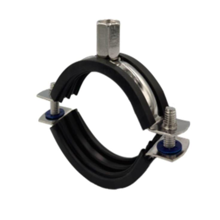 25 stk Rørbøjle Scanclamp A4 Rustfri med gummi M8/M10 (4'', 108-114 mm)