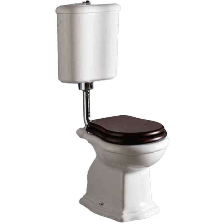 Lavabo Contea Retro Low toilet, hvid/valnød