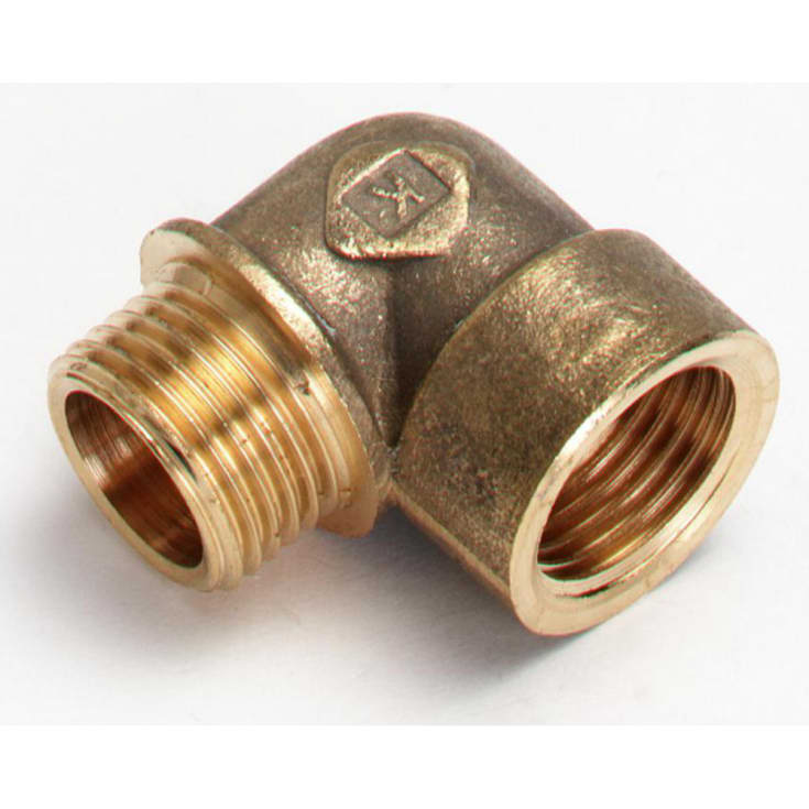 Isiflo albue innvendig og utvendig gjenge, G3/8", messing