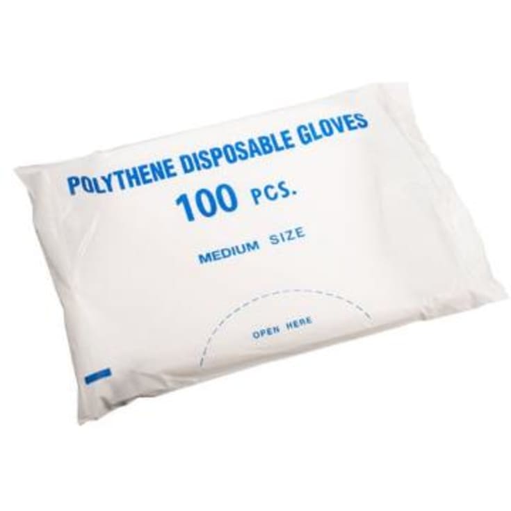 Engangshandske, lLPDE, transparent, str. M, 100 stk.