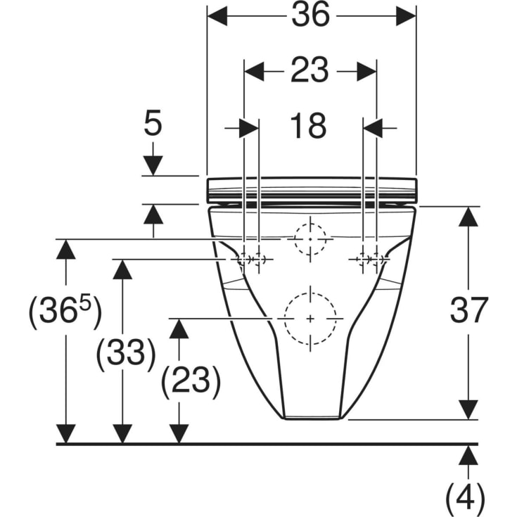 Ifö Spira Classic væghængt toilet, uden skyllekant, rengøringsvenlig, hvid