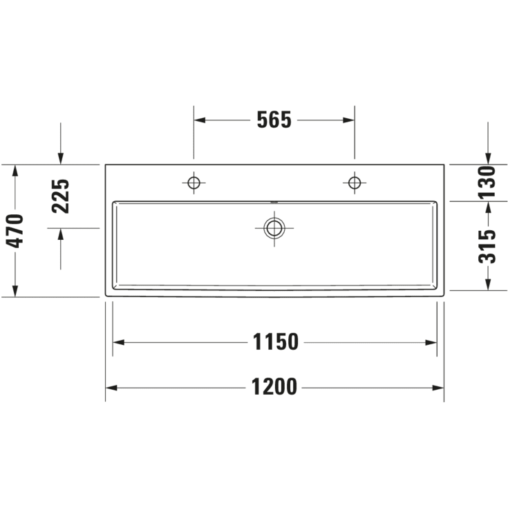 Duravit Vero Air håndvask, 120x47 cm, hvid