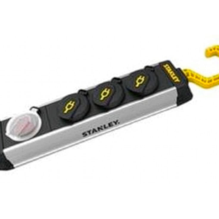 Stanley stikdåse med 3 udtag, 8 m kabel