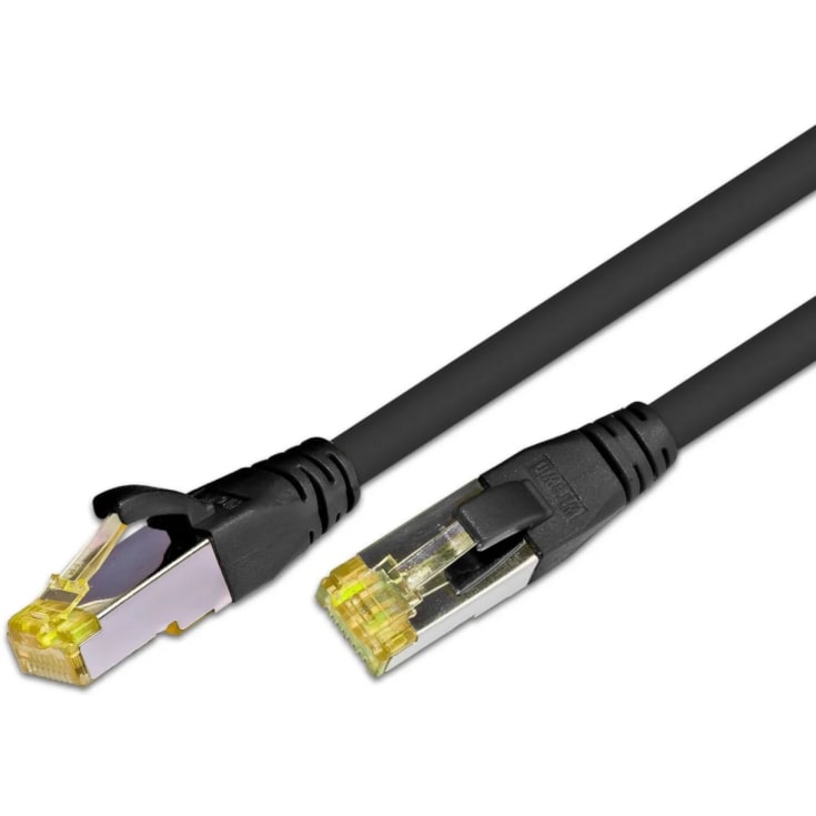 10 stk Patchkabel HQ S/FTP skjermet Kat.6A 0,25M LSOH sort 10G