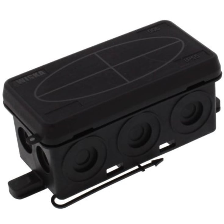 10 stk Forgreningsdåse KA 006, 86x44x41, IP55, sort