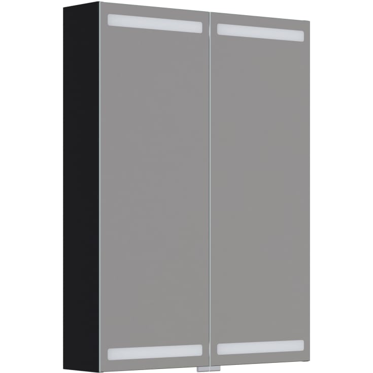 Dansani Luna Level spejlskab, 80x60 cm, sort eg