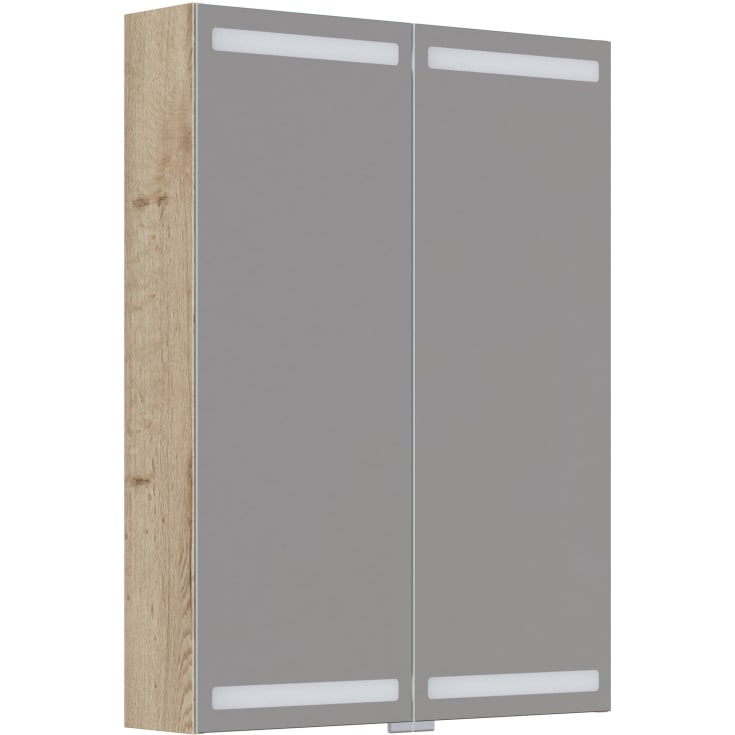 Dansani Luna Level spejlskab, 80x60 cm, eg