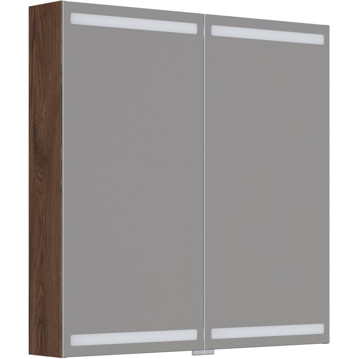 Dansani Luna Level spejlskab, 80x80 cm, brun eg