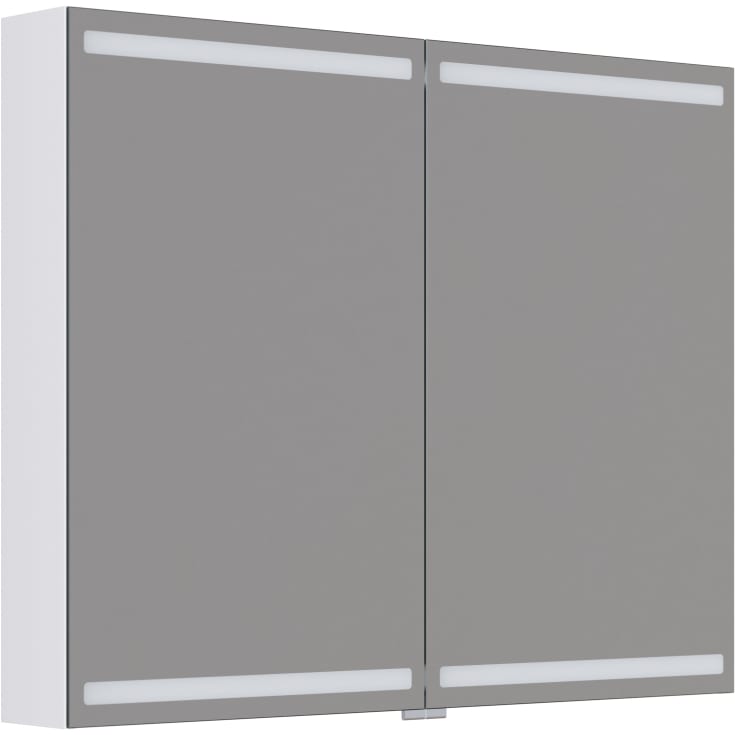 Dansani Luna Level spejlskab, 80x100 cm, mat hvid