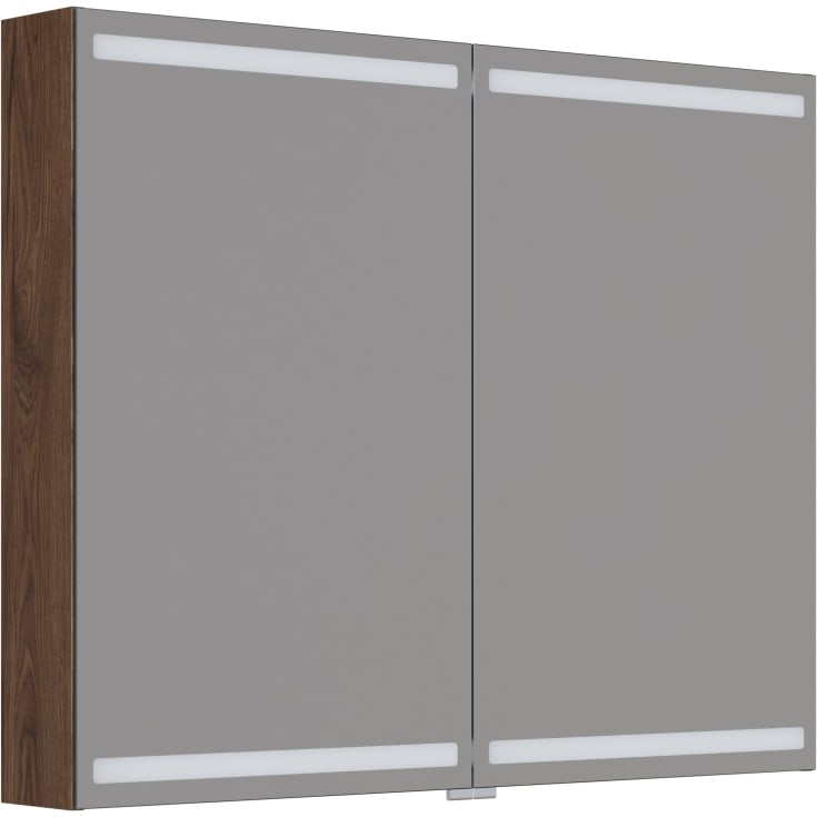 Dansani Luna Level spejlskab, 80x100 cm, brun eg