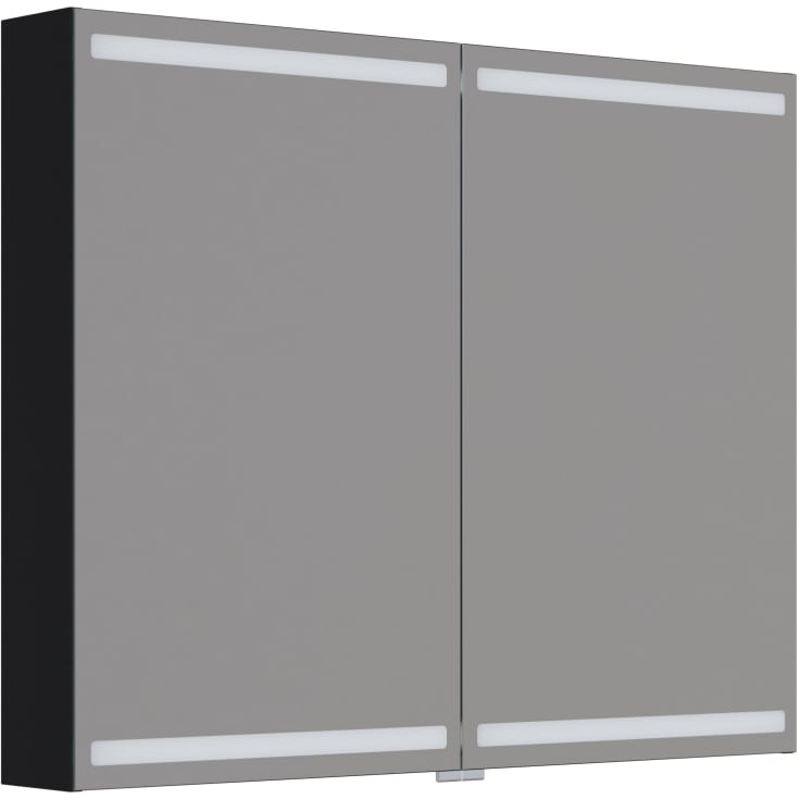 Dansani Luna Level spejlskab, 80x100 cm, sort eg