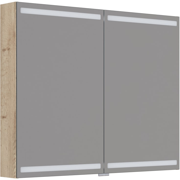 Dansani Luna Level spejlskab, 80x100 cm, eg