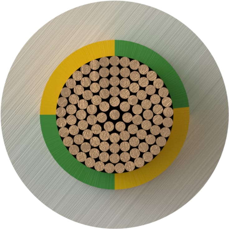 Kabel NOIKX Flex 90° 1G95 lysegrå T500