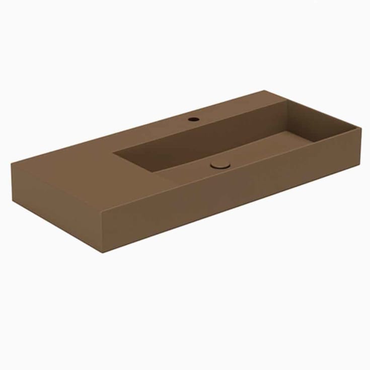 Lavabo Elegance SQ 102 L håndvask, 102x40 cm, mat brun