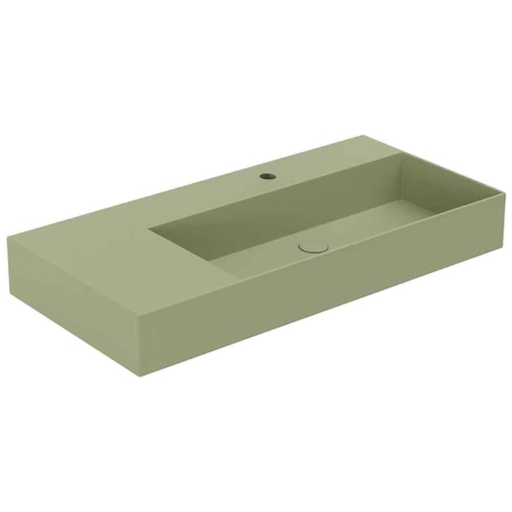 Lavabo Elegance SQ 102 L håndvask, 102x40 cm, mat grøn