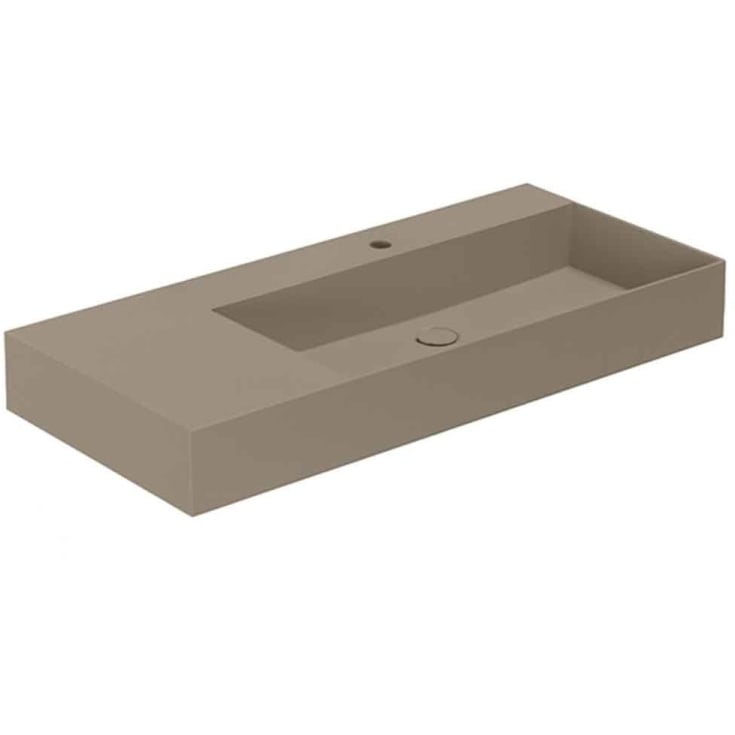 Lavabo Elegance SQ 102 L håndvask, 102x40 cm, mat brun