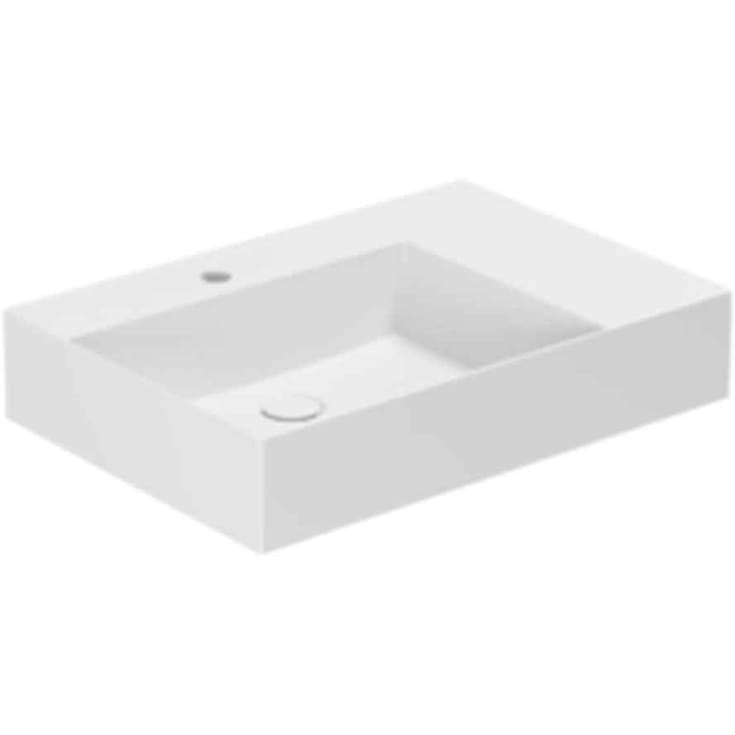 Lavabo Elegance SQ 65 R håndvask, 65x45 cm, højre, mat hvid
