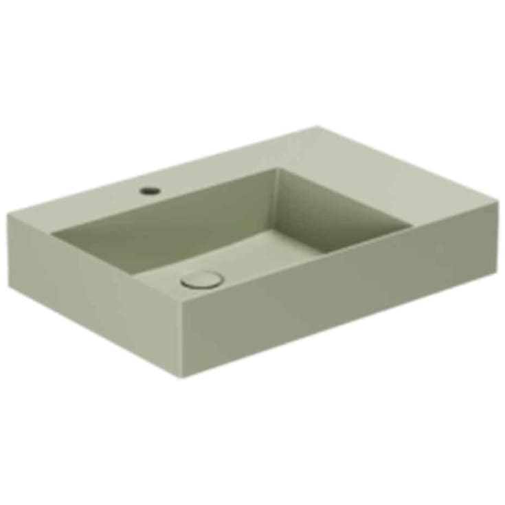 Lavabo Elegance SQ 65 R håndvask, 65x45 cm, højre, mat grøn