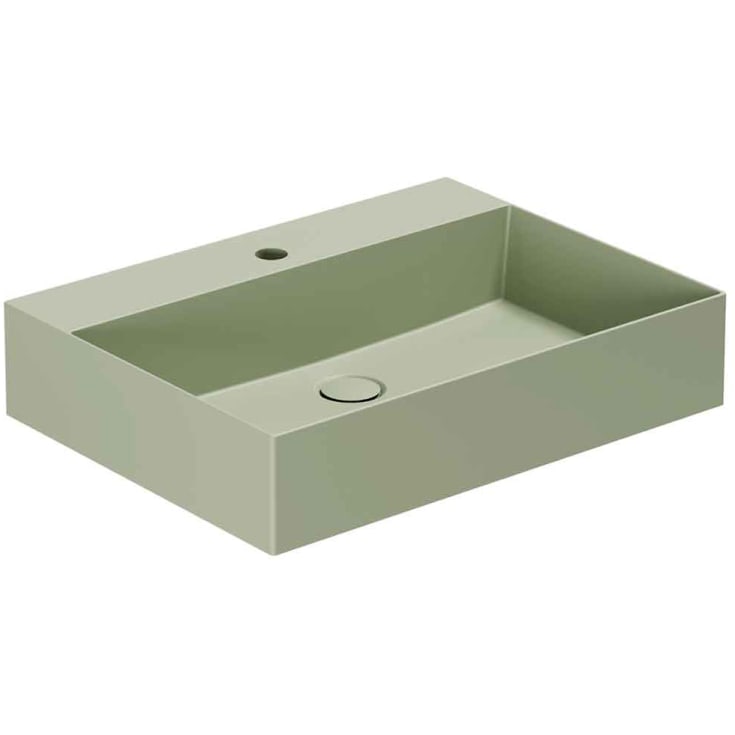 Lavabo Elegance SQ 61 håndvask, 61x40 cm, mat grøn