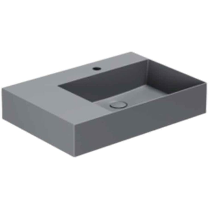 Lavabo Elegance SQ 65 L servant, 65x45 cm, venstre, matt antrasitt