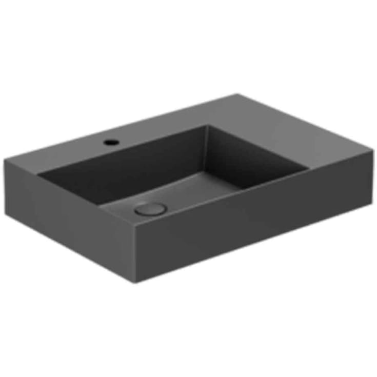Lavabo Elegance SQ 65 R håndvask, 65x45 cm, højre, mat sort