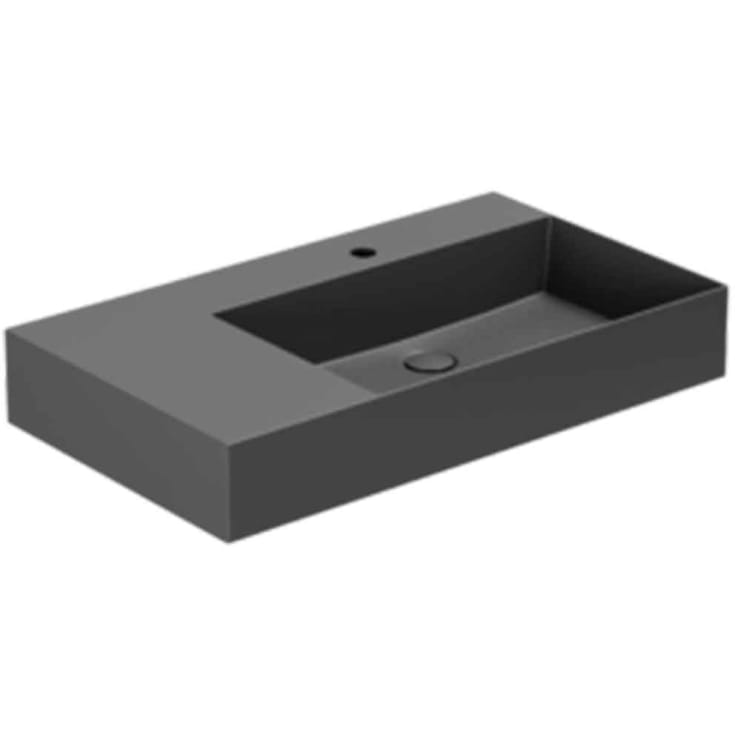 Lavabo Elegance SQ 81 R håndvask, 81x46 cm, mat sort
