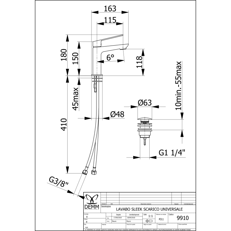 Cassøe Sleek håndvaskarmatur, mat sort
