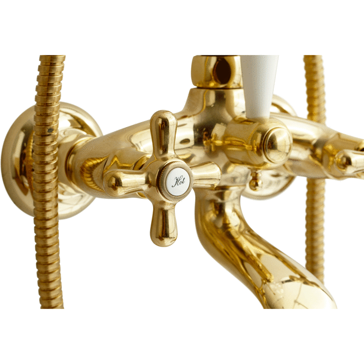 Lavabo Retro badekararmatur med dusjsett, messing