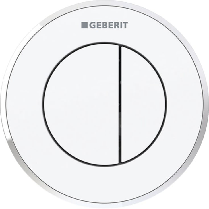 Geberit Omega 10 Round trykknap, hvid/krom
