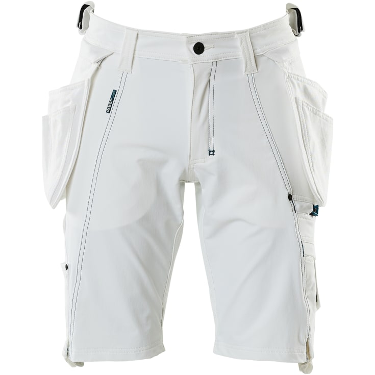 Mascot Advanced håndverkershorts med stretch, hvit, str. C62