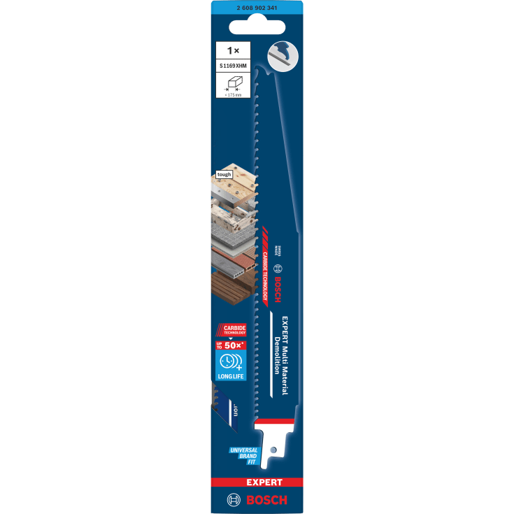 Bosch bajonetsavklinge S1169XHM, 5-7 tpi, 225 mm, træ/metal