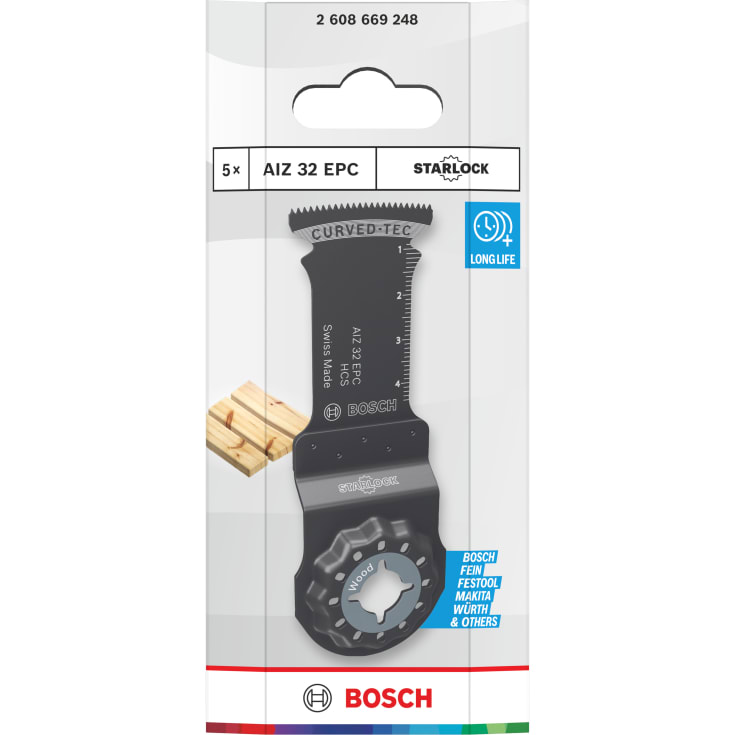 Bosch Starlock HCS sagblad AIZ32EPC, 50 mm, tre, 5 stk.