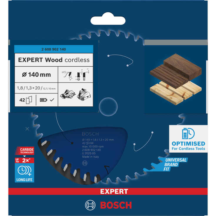 Bosch Expert Wood Cordless savklinge, Ø140/20 mm, 42 td.
