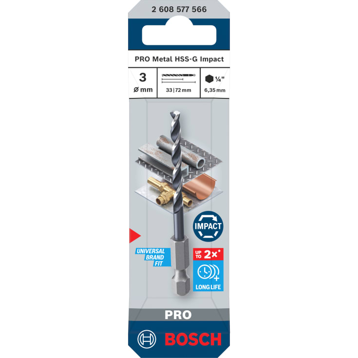 Bosch HSS-G Slagbor i metall, 3,0 mm