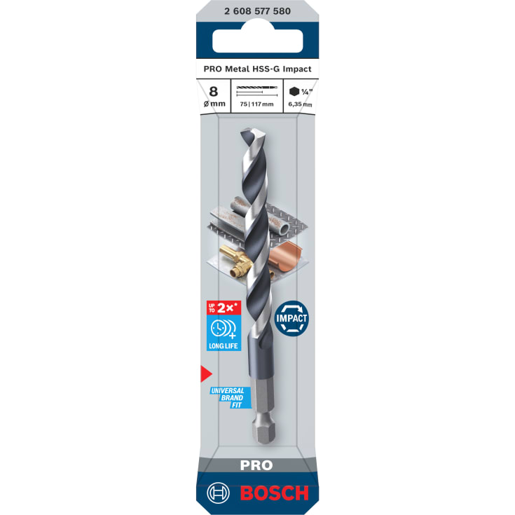 Bosch HSS-G Impact metalbor, 8,0 mm
