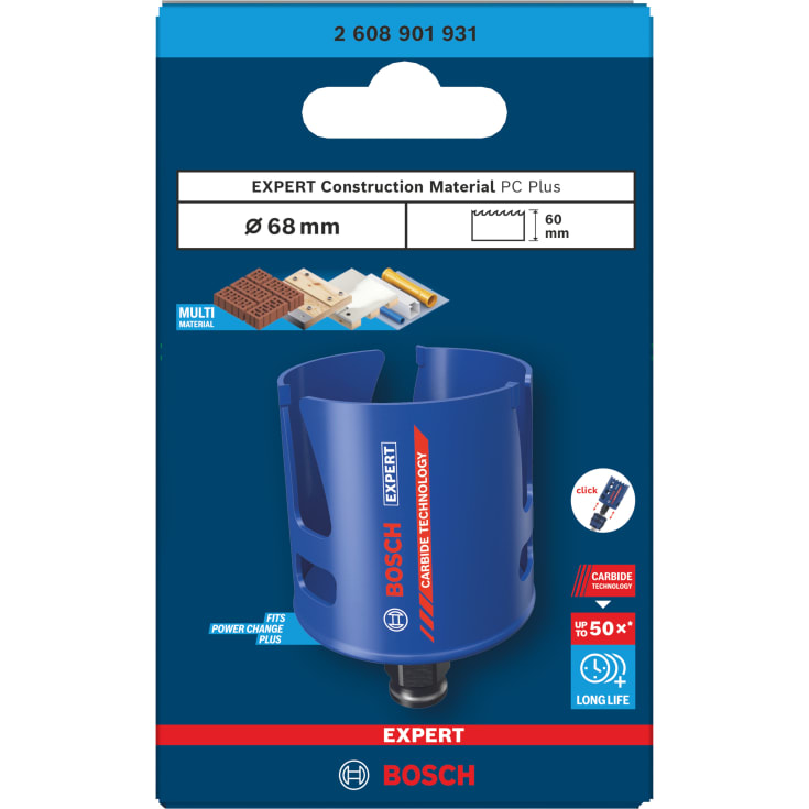 Bosch Expert Construction Material PC Plus hulsav, 68 mm